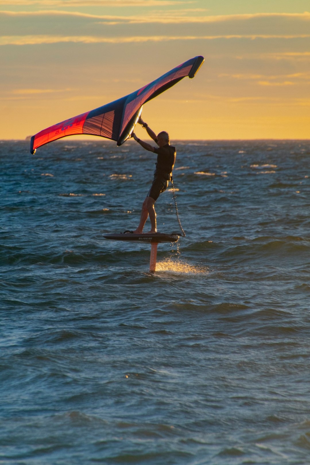 Wing foil rider at the Almanarre, French Riviera